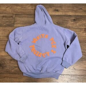 White Fox Project 5 Purple Orange Hoodie Sweatshirt size S M Bubble Letters